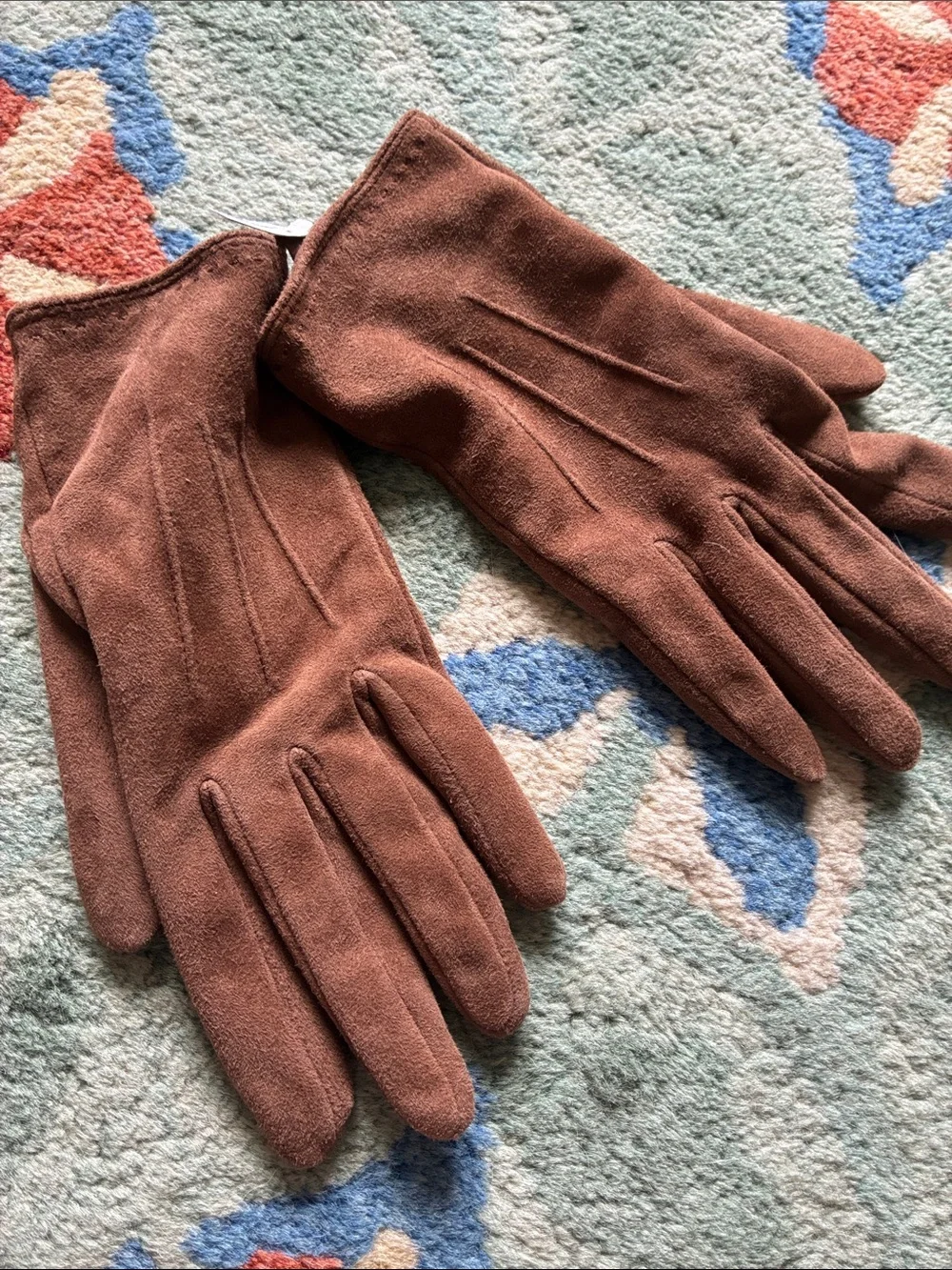 Lands' End Women's Brown Suede Gloves